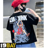 Abyssal Allure Luxe Black Oversized Tees for Kids